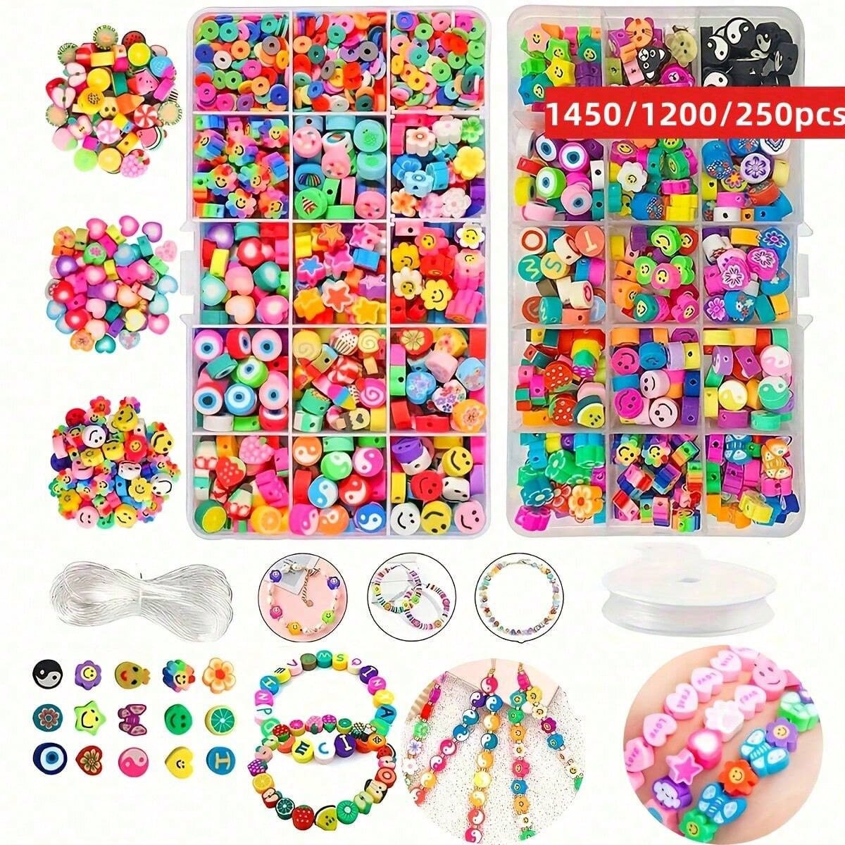 Jewelry Making Thread - Juego de 1450/1200/250 Piezas de Cuentas