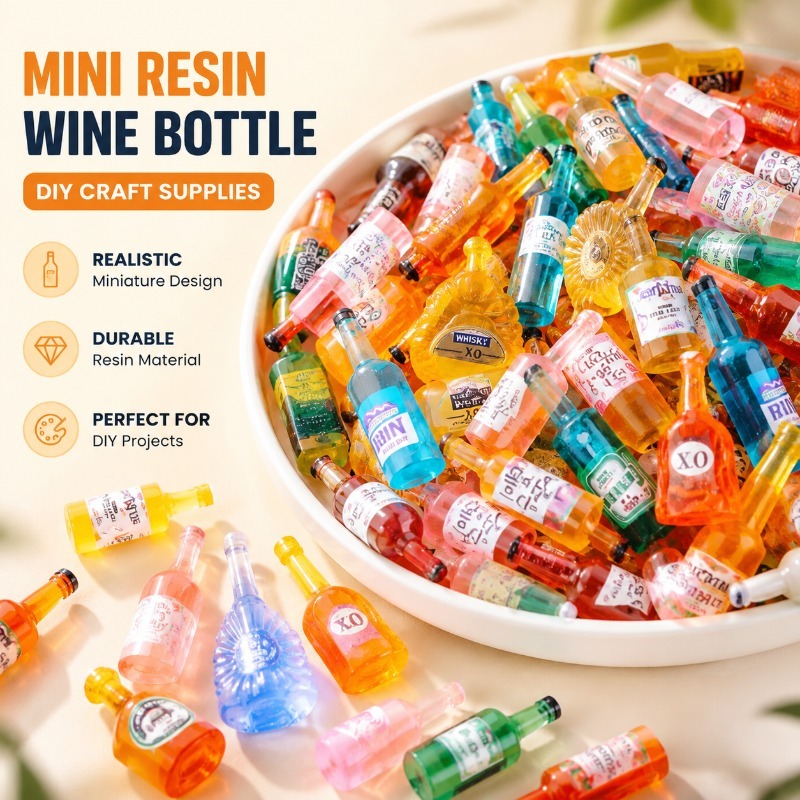 Jewelry Making Accessories - Miniatura de Botella de Vino Simulada,
