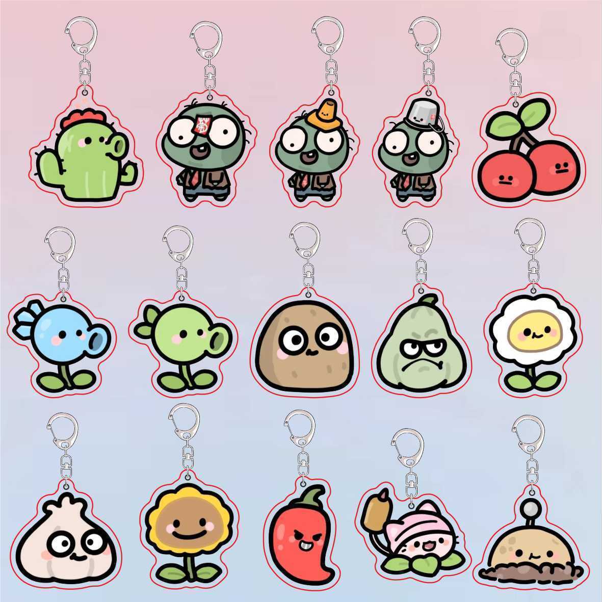Jewelry Making Ideas - Llavero Acrílico de Plants Vs Zombies,