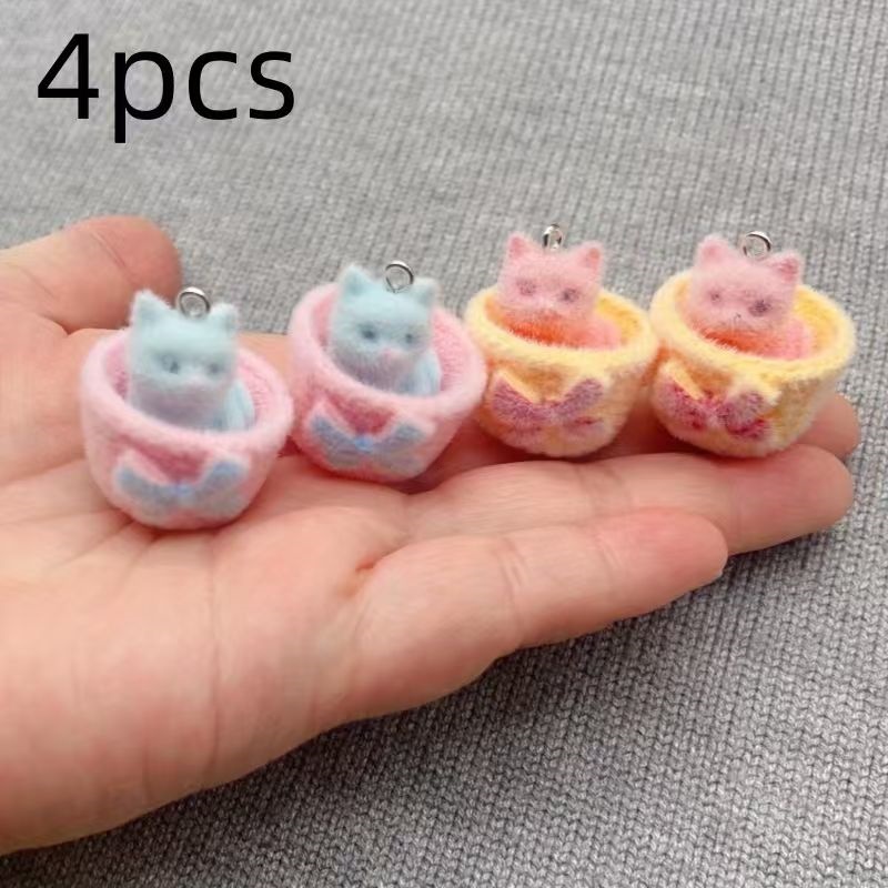 4 colgantes de gato de resina  - Jewelry Making Accessories reseña y precio
