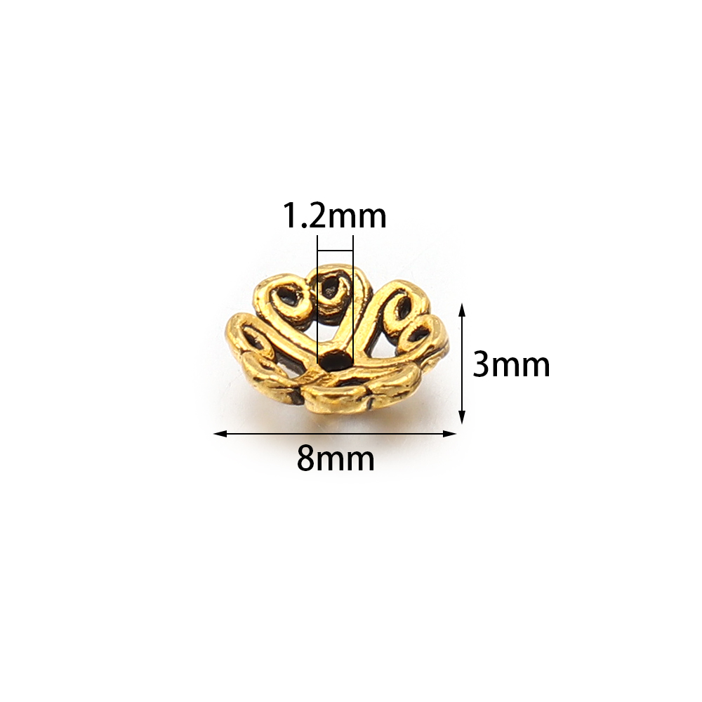 100 piezas de 8mm, tapas de cu - Bead Cap Flower reseña y precio