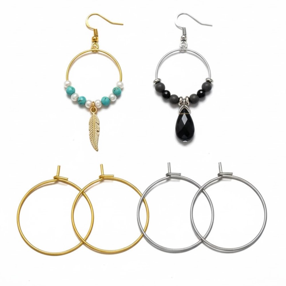 50 Piezas de Aros de Acero Ino - Jewelry Making Gold Wire reseña y precio