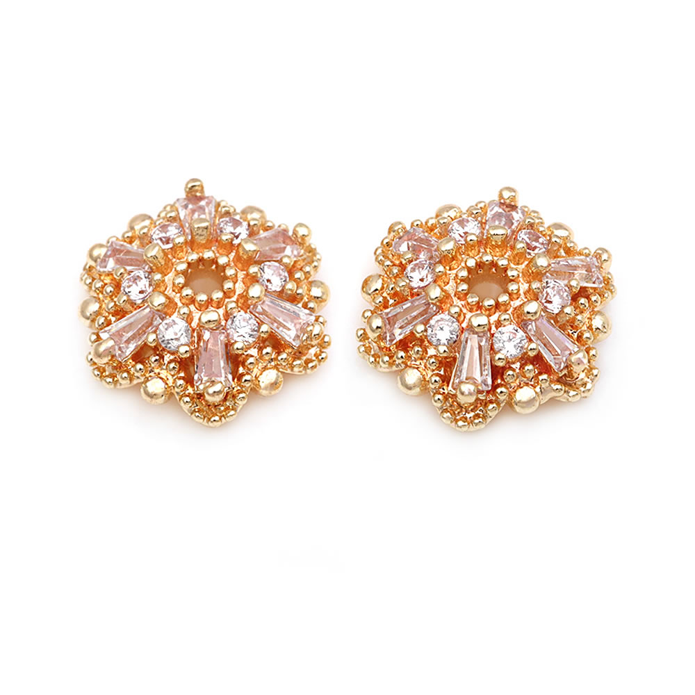 Cuentas de latón con circonita - Bead Cap Flower reseña y precio