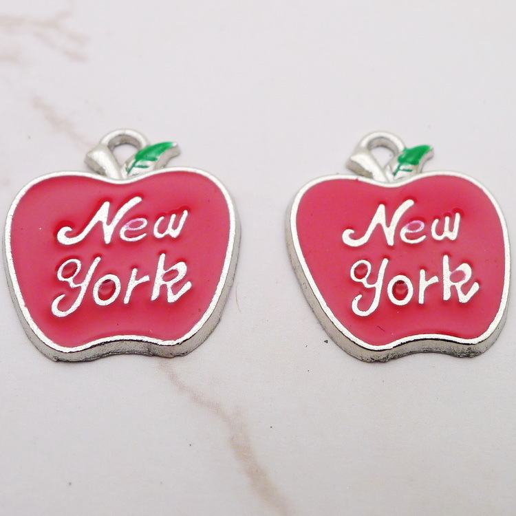 10 piezas de dijes de manzana  - Jewelry Making York reseña y precio