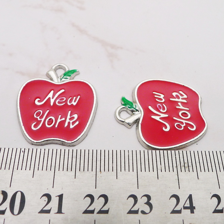 10 piezas de dijes de manzana  - Jewelry Making York reseña y precio